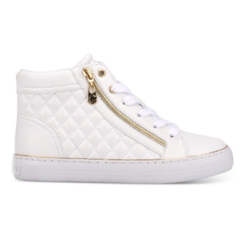 New G by Guess White Gatsin High Top Sneakers SZ 8 - Picture 2 of 8